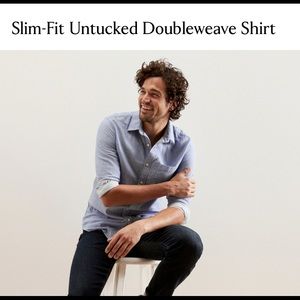Slim-Fit Untucked Doubleweave Shirt